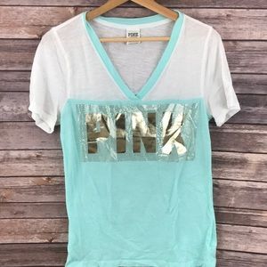 Pink v neck topsize large